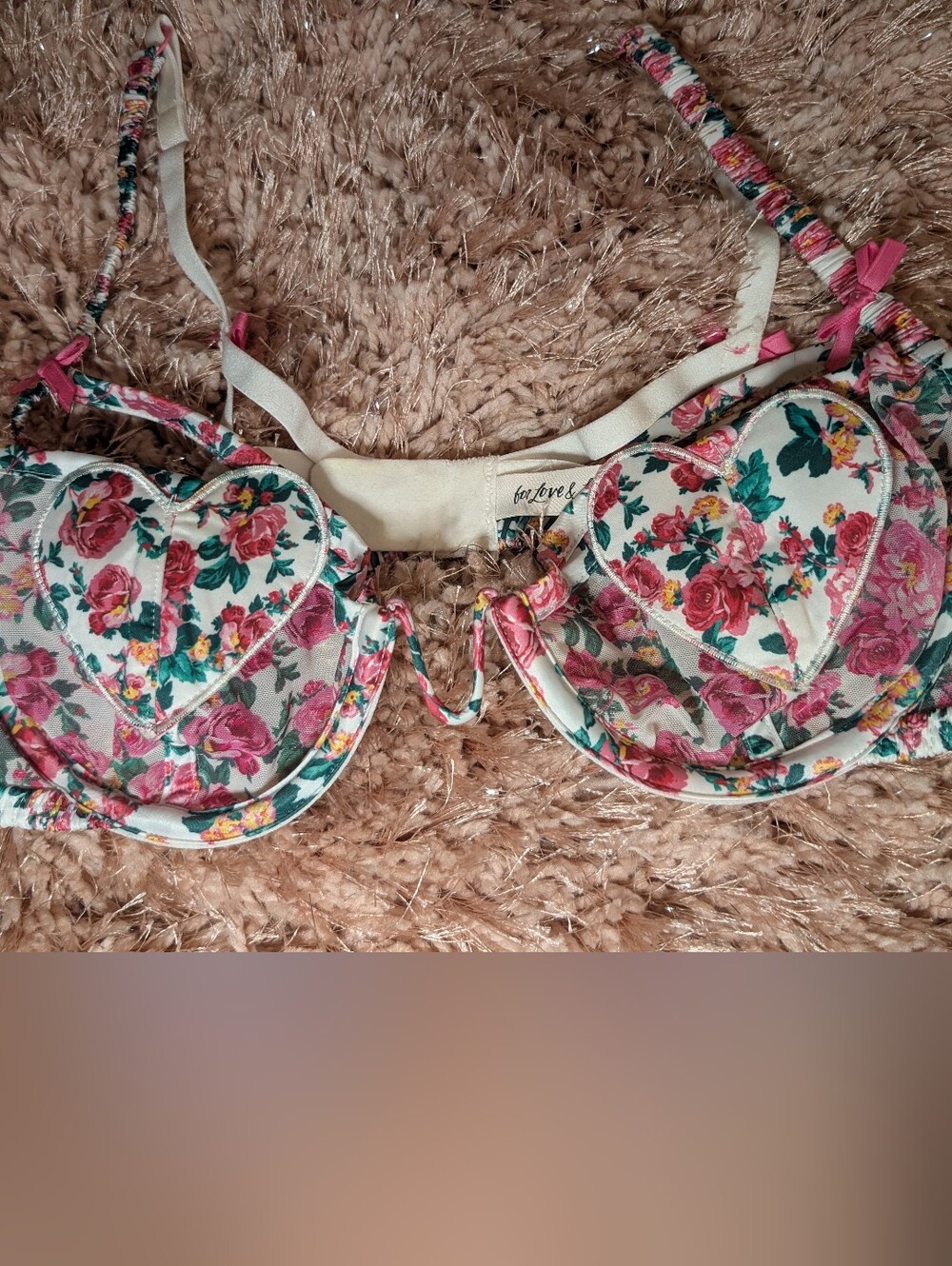 For Love & Lemons Love Bloom Continual Underwire Bra Sz M
